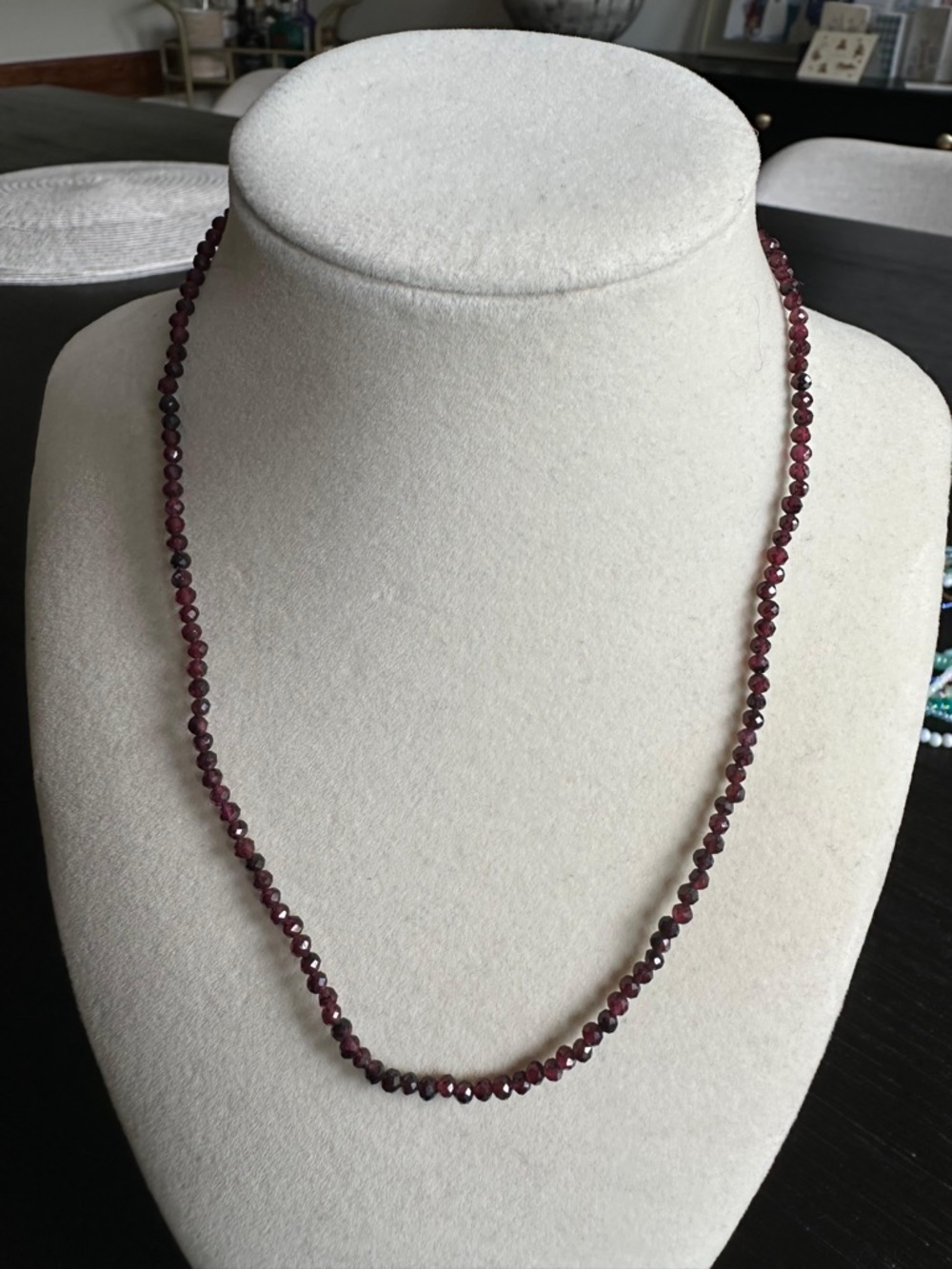 Garnet Gemstone Beaded Necklace - January Birthstone